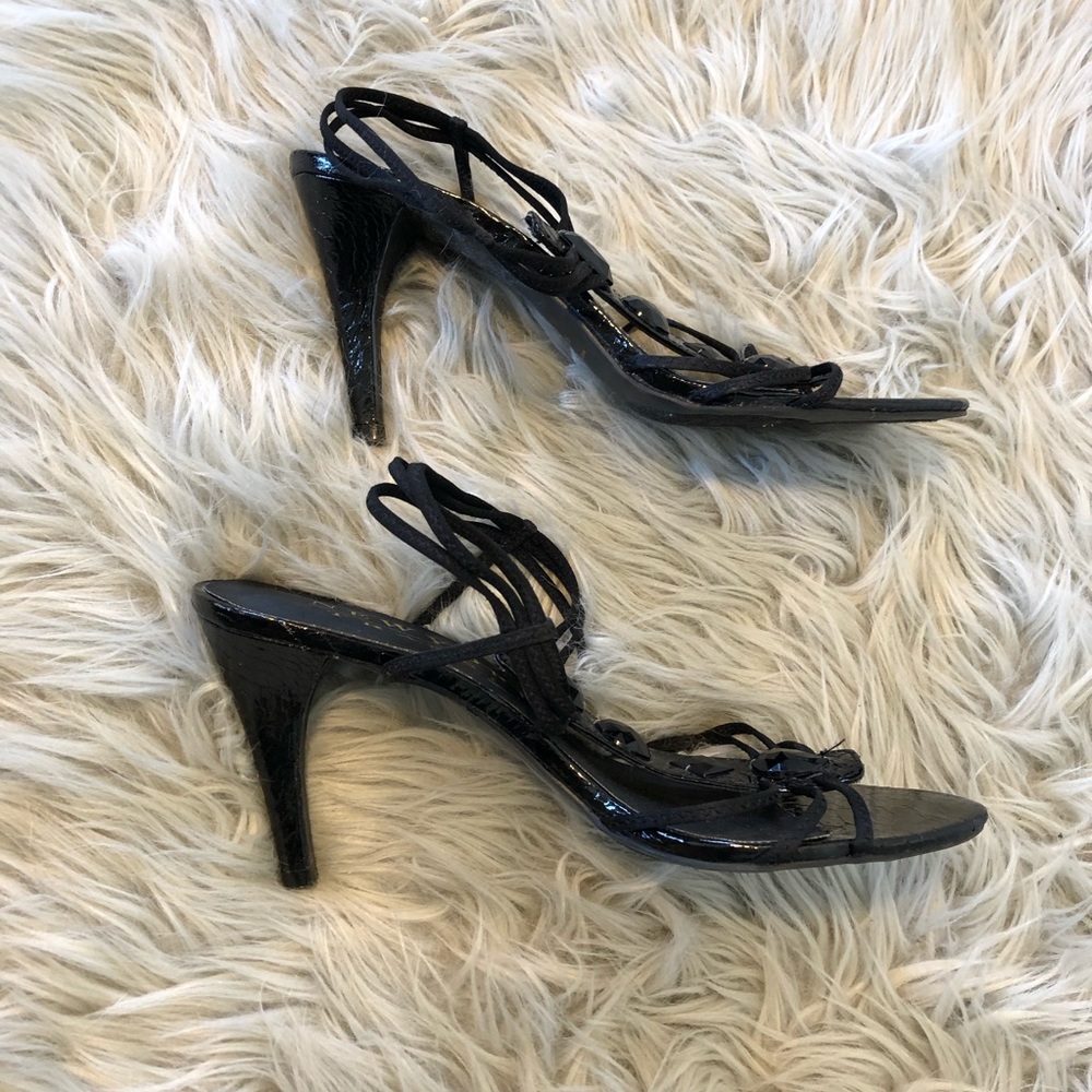 Black strappy heels 9.5 size